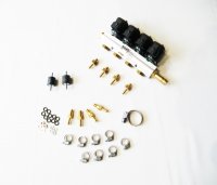 Газовые форсунки Stag W-01, 4 цилиндра, 2 Ом, с штуцерами в коллектор c жиклёрам